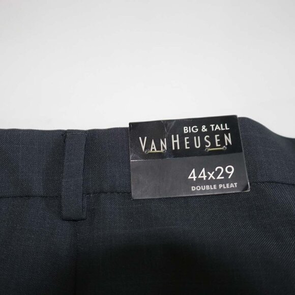 Van Heusen Men's No Iron Dress Pants 44 x 29 NWT Charcoal Gray Pleated Slacks - Picture 8 of 8